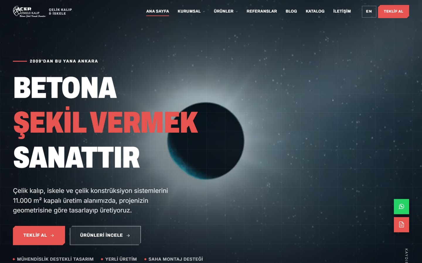 Acer İskele Kalıp web sitesi